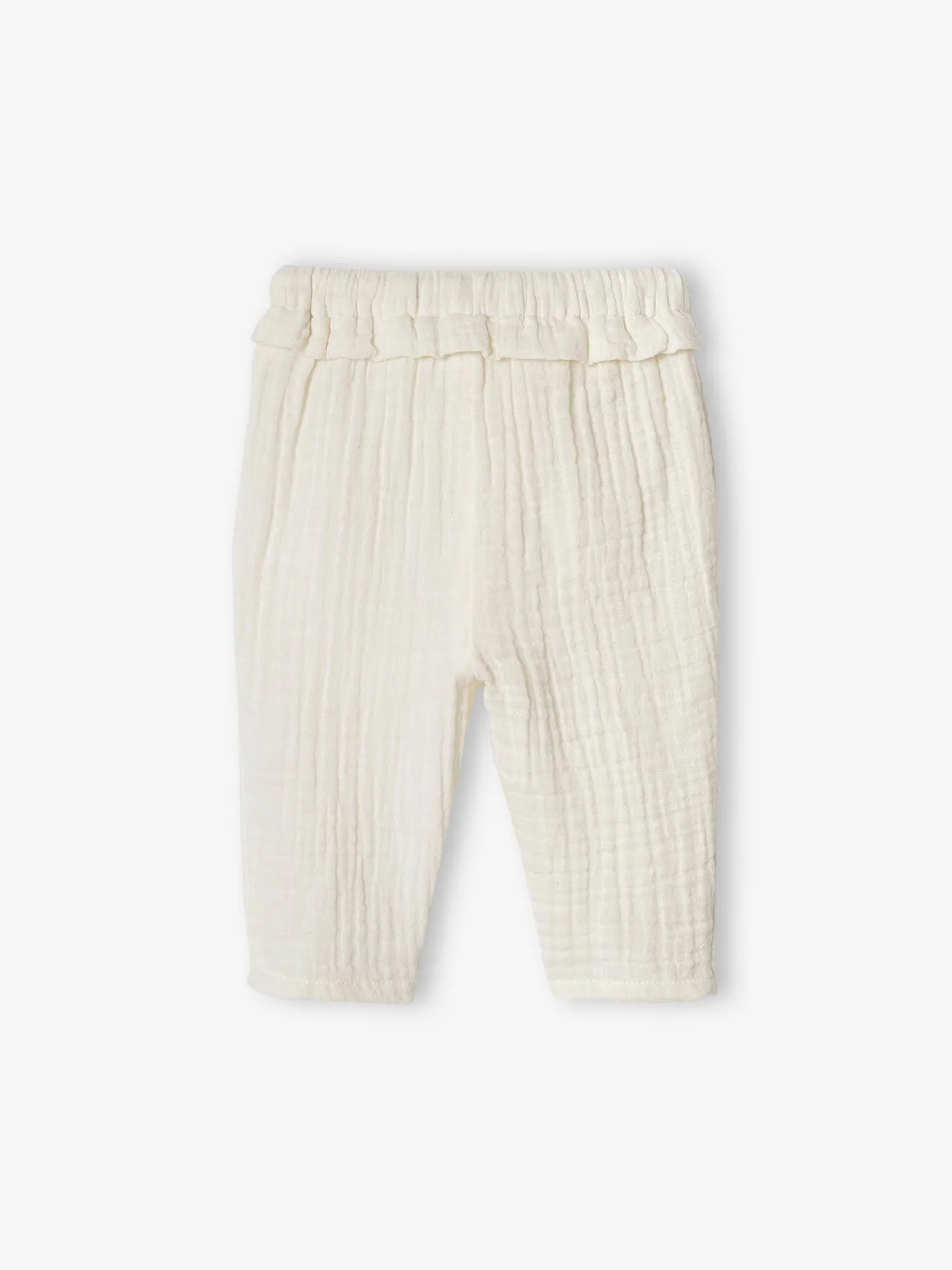 Pantalon en gaze de coton bébé vieux rose - Vertbaudet