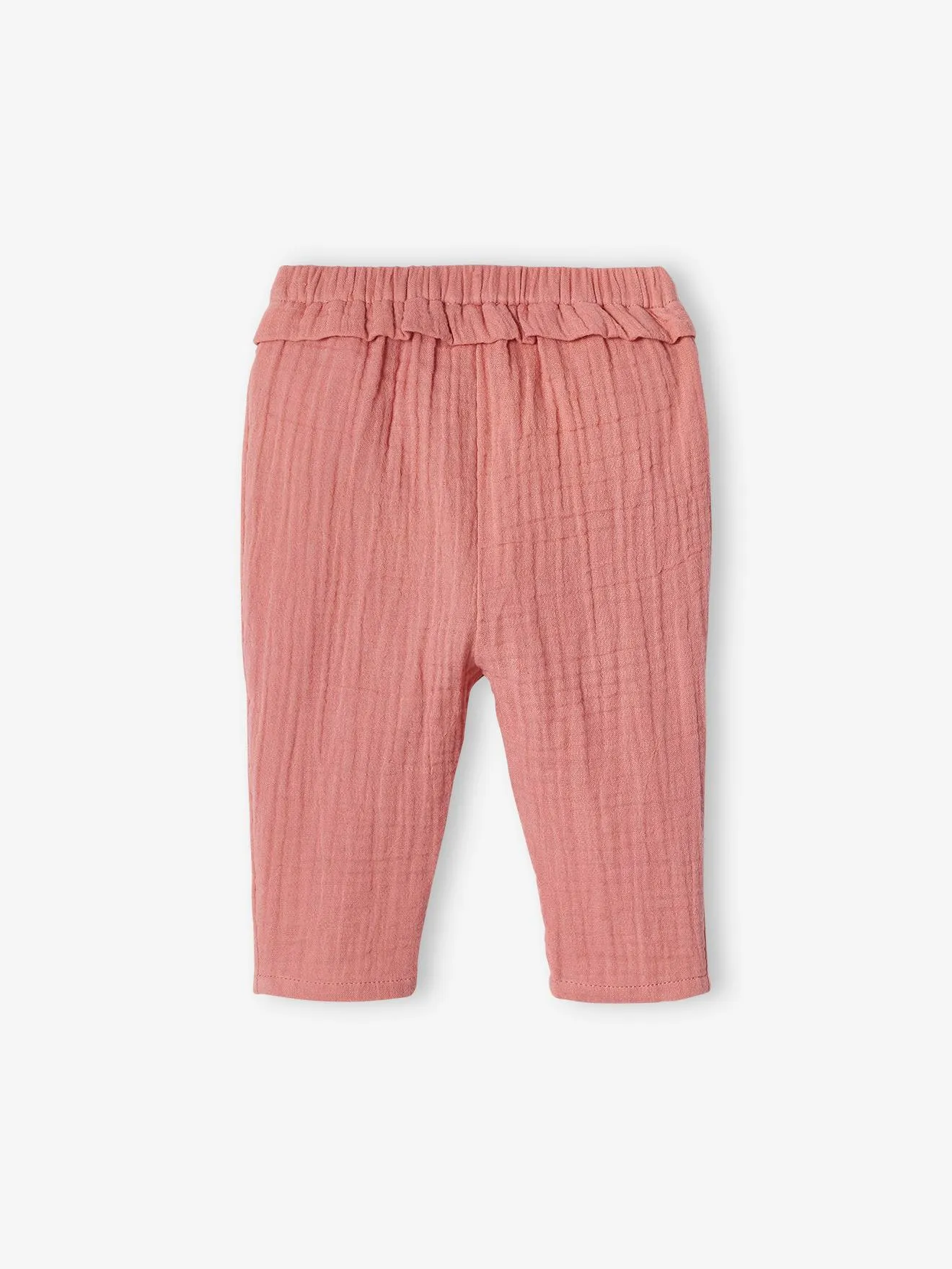 Pantalon en gaze de coton bébé vieux rose - Vertbaudet