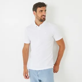 Polo en coton piqué blanc