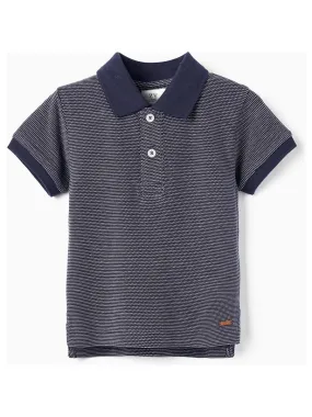 Polo en Piqué de Coton pour Bébé Garçon manches courtes ATLANTIC COMPANY - Bleu