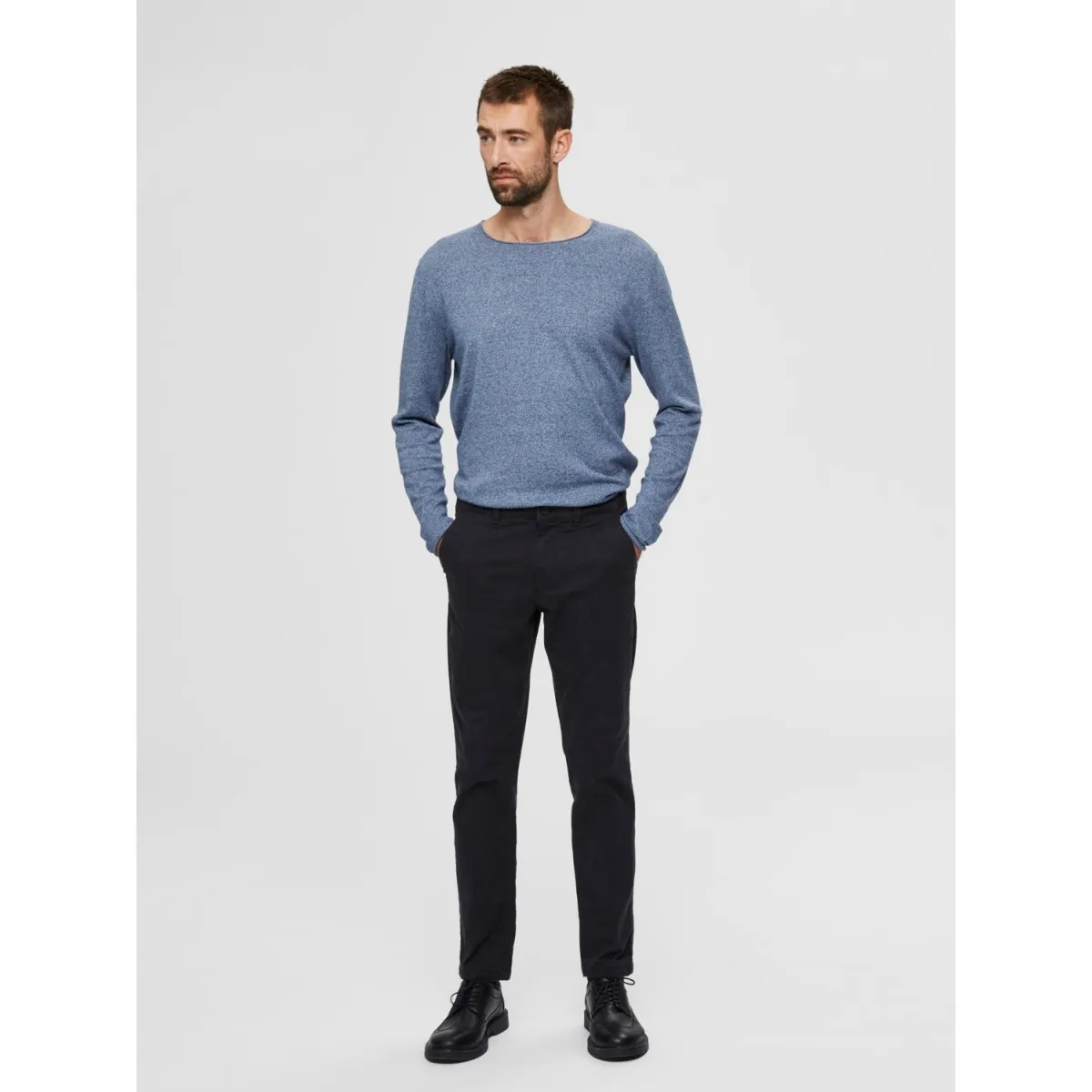 Selected homme - Pantalon chino noir droit