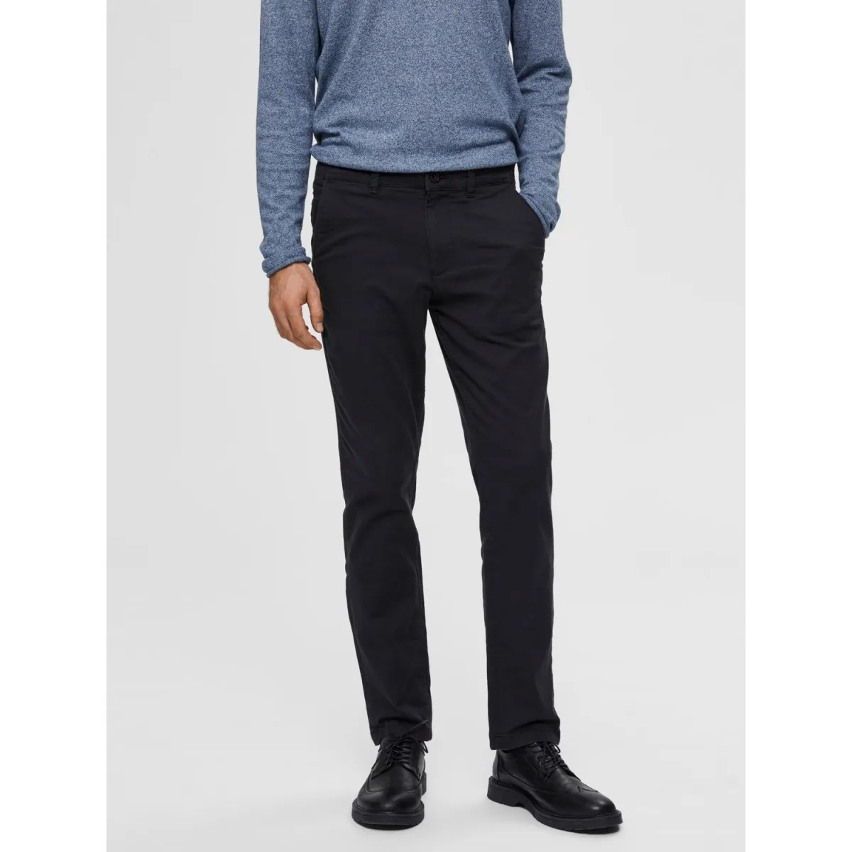 Selected homme - Pantalon chino noir droit