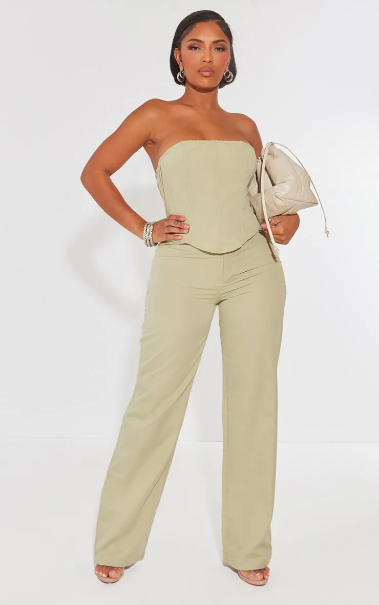 Shape Pantalon taille basse vert sauge tissé