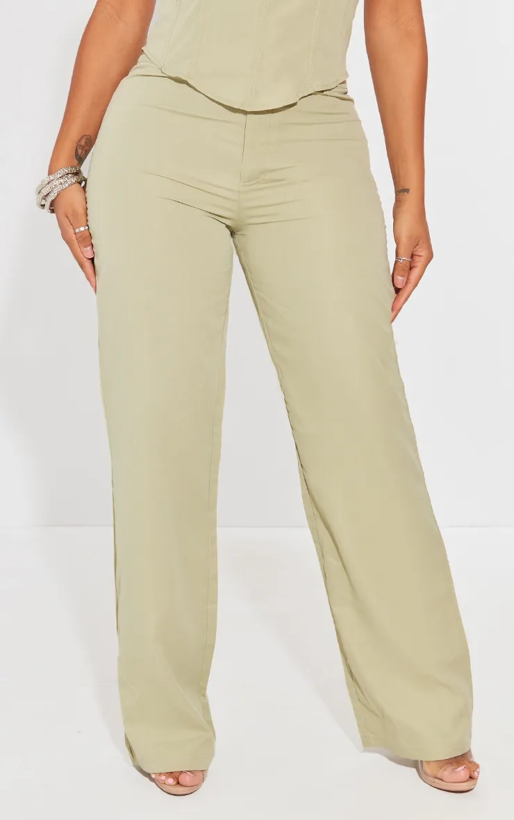 Shape Pantalon taille basse vert sauge tissé