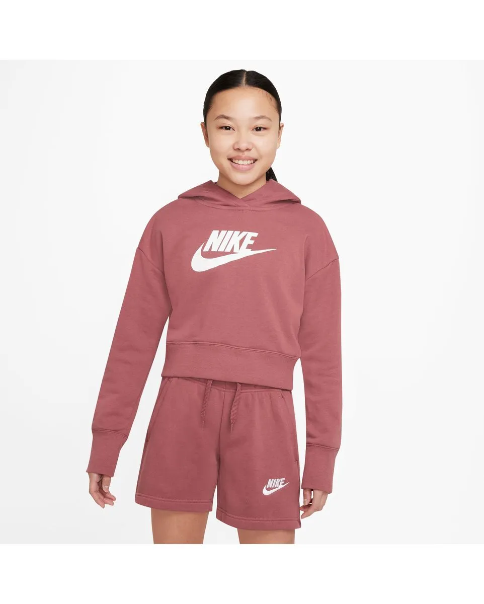 Sweatshirt à capuche manches longues Enfant G NSW CLUB FT CROP HOODIE HBR Rose