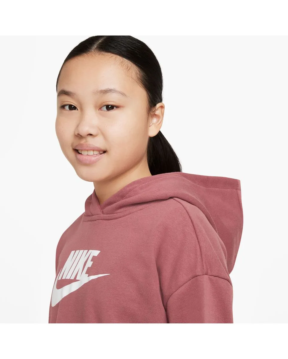 Sweatshirt à capuche manches longues Enfant G NSW CLUB FT CROP HOODIE HBR Rose