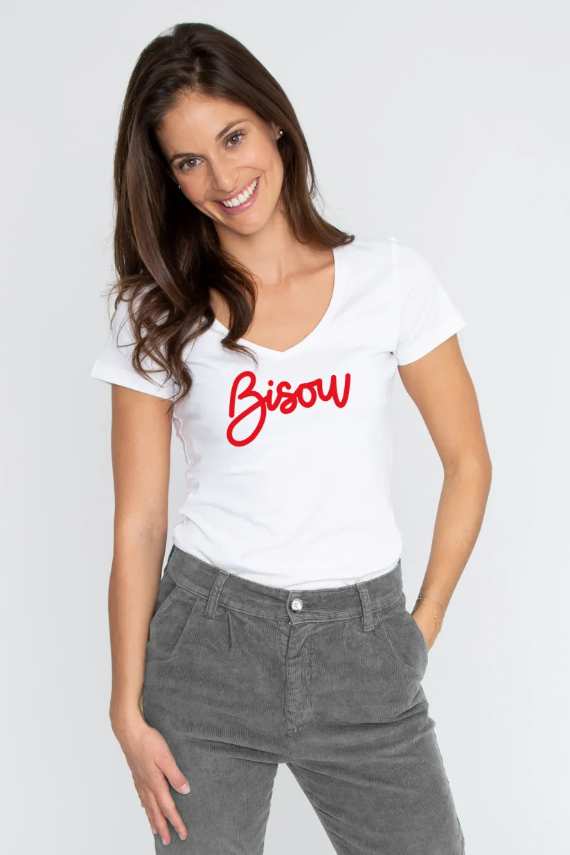 Tshirt femme col V BISOU by French disorder